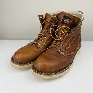 Thorogood 814-4355 Men's 12D 6" Leather Moc Toe Work Boots Brown Soft Toe